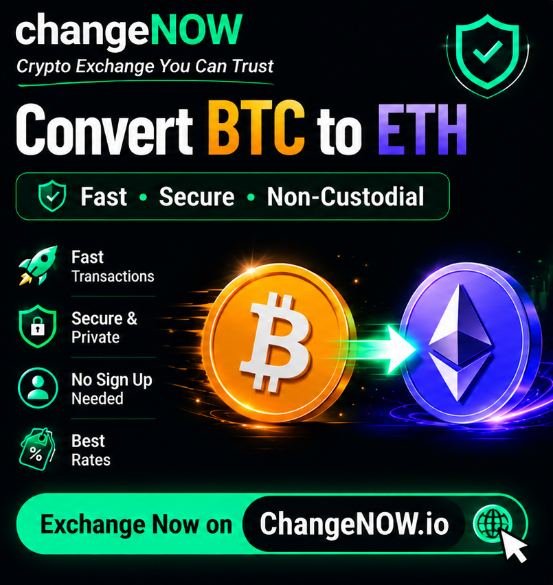 Convert BTC to ETH with ChangeNOW